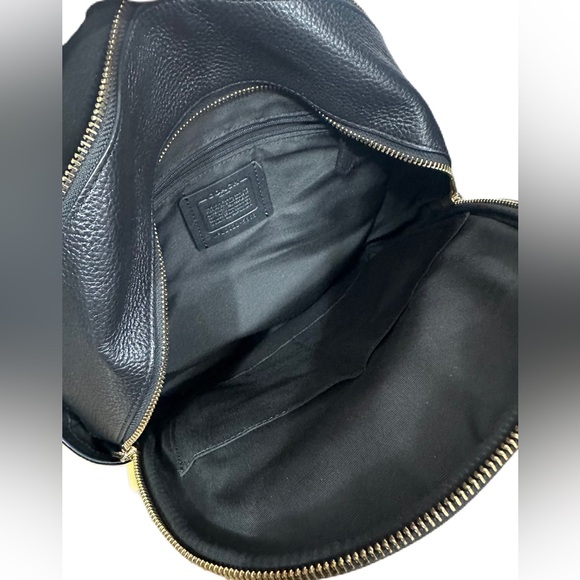 EUC Coach Medium Charlie Black Pebble Leather Goldtone Backpack - Picture 7 of 13